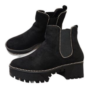 Cape Robbin Tilda Platform Lug Booties Women’s 7 Black